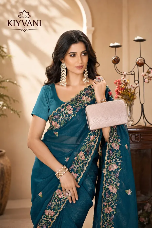 Peacock_Blue_Kanchi_Cotton_Floral_Embroidered_Saree_For_Women