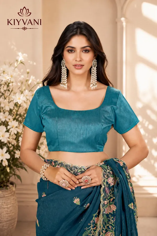 Peacock_Blue_Kanchi_Cotton_Floral_Embroidered_Saree_For_Women