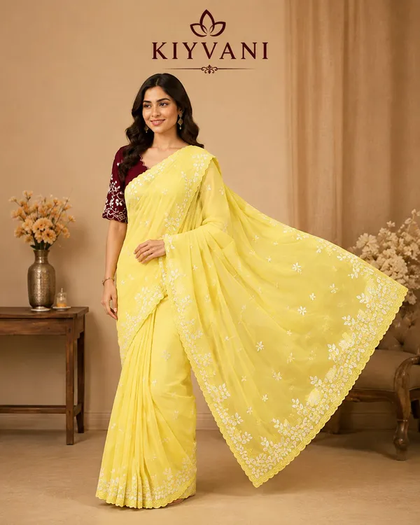 Yellow_Kanchi_Cotton_Embroidered_Saree_For_Women