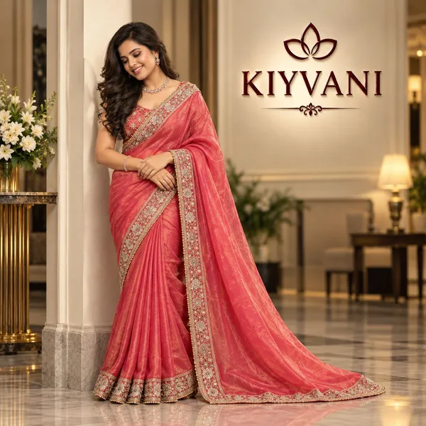 Coral_Pink_Kanchi_Cotton_Shimmer_Saree_For_Women