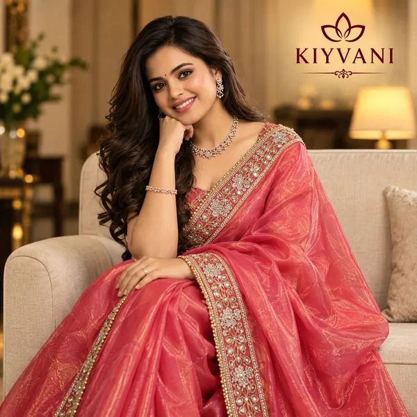 Coral_Pink_Kanchi_Cotton_Shimmer_Saree_For_Women
