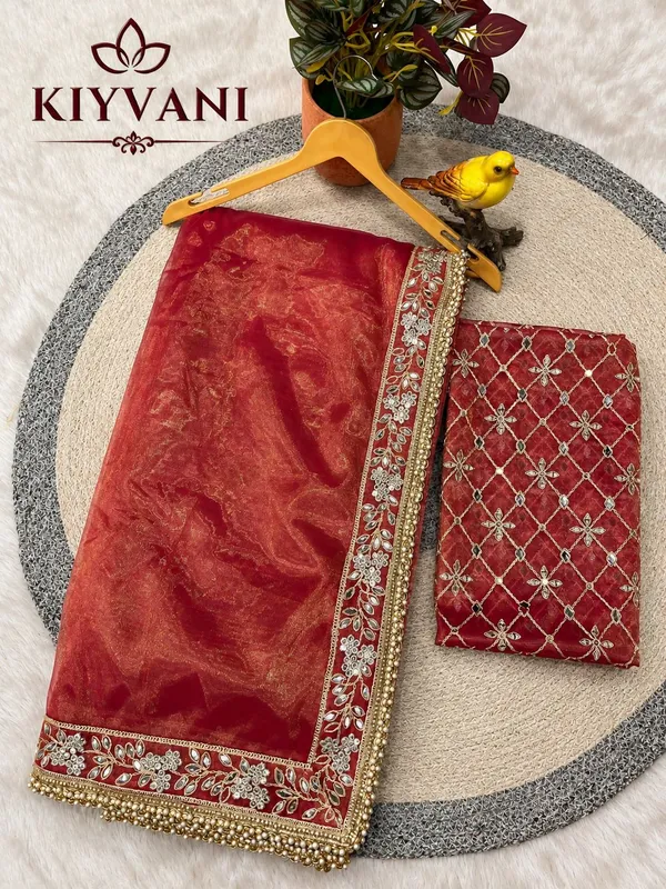 Coral_Pink_Kanchi_Cotton_Shimmer_Saree_For_Women