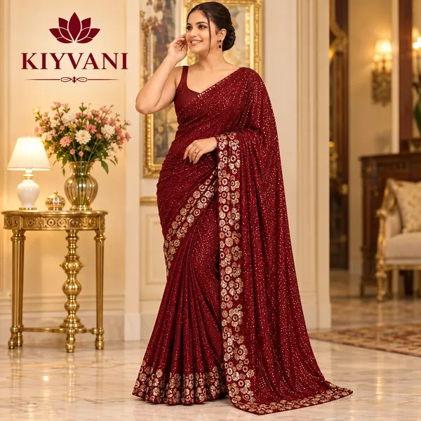Maroon_Kanchi_Cotton_Sequin_Embellished_Saree_For_Women