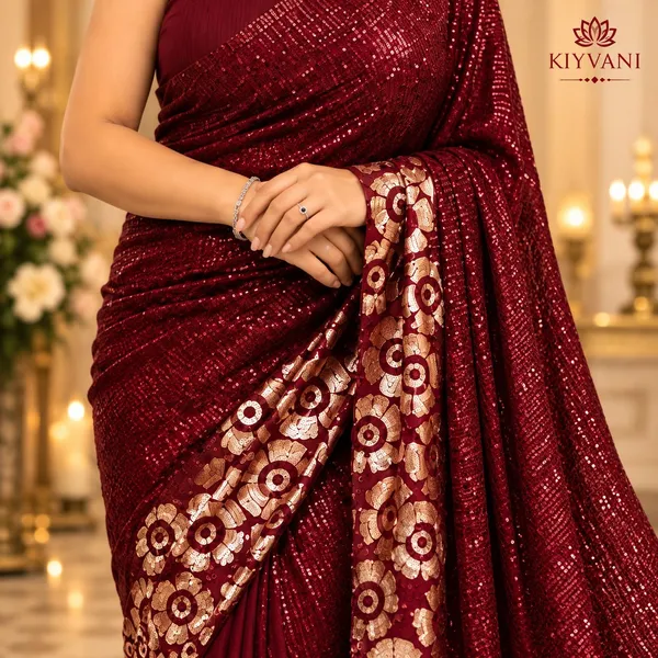 Maroon_Kanchi_Cotton_Sequin_Embellished_Saree_For_Women