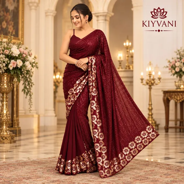 Maroon_Kanchi_Cotton_Sequin_Embellished_Saree_For_Women