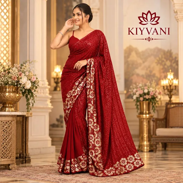 Red_Kanchi_Cotton_Sequin_Embellished_Saree_For_Women