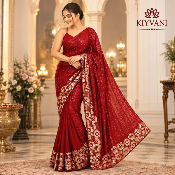 Red_Kanchi_Cotton_Sequin_Embellished_Saree_For_Women
