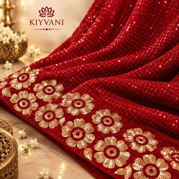 Red_Kanchi_Cotton_Sequin_Embellished_Saree_For_Women