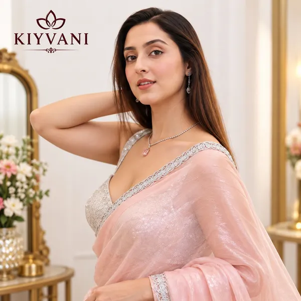 Peach_Cotton_Linen_Shimmer_Saree_For_Women