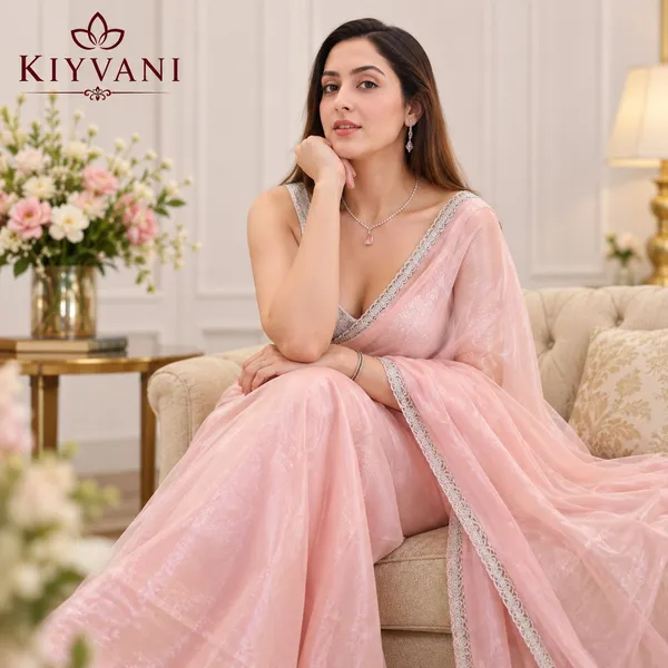 Peach_Cotton_Linen_Shimmer_Saree_For_Women