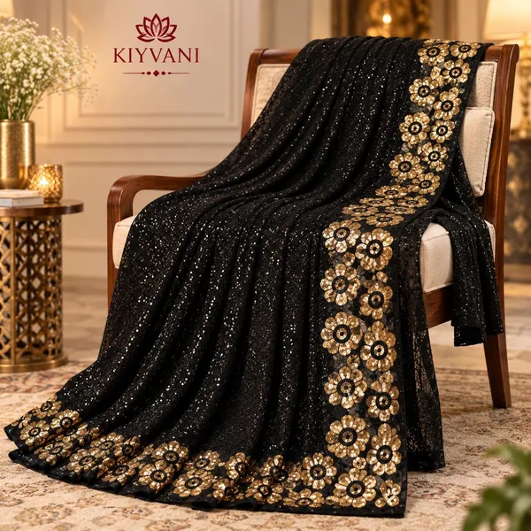 Black_Gold_Kanchi_Cotton_Sequin_Embellished_Saree_For_Women