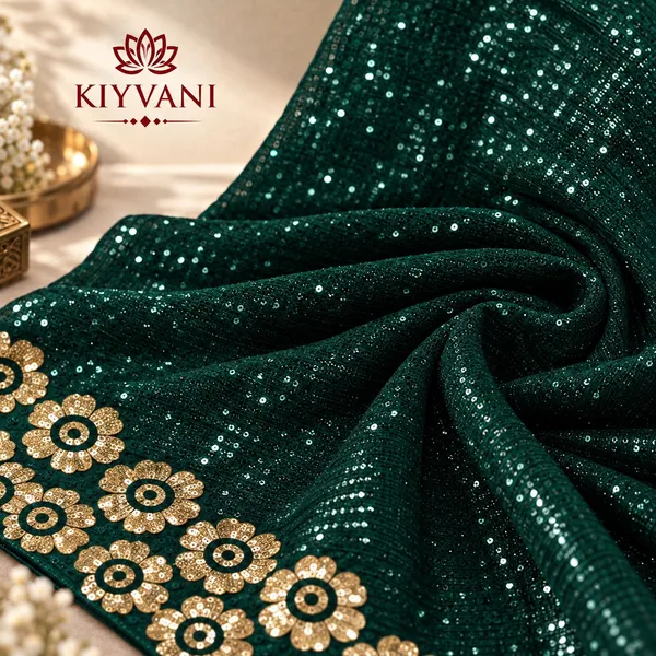 Green_Kanchi_Cotton_Sequin_Embellished_Saree_For_Women