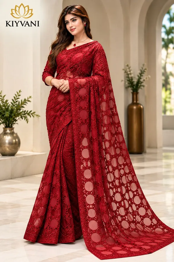 Red_Kanchi_Cotton_Circular_Embroidered_Designer_Saree_For_Women