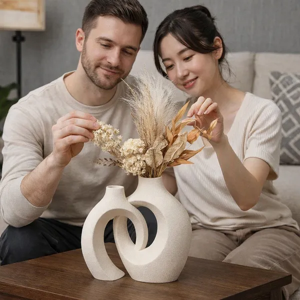 Ceramic_Modern_Interlocking_White_Decorative_Vase