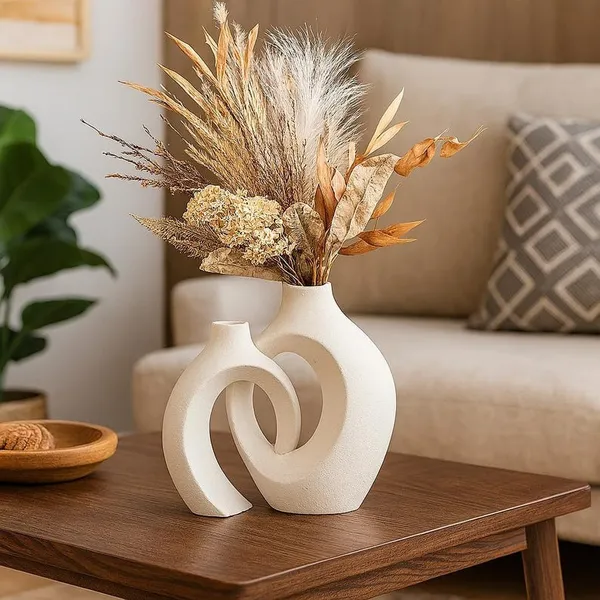 Ceramic_Modern_Interlocking_White_Decorative_Vase