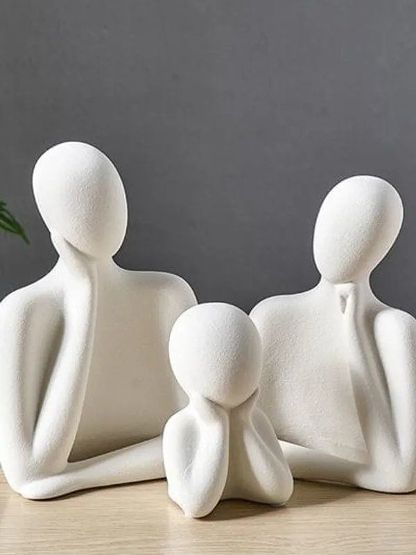 Ceramic_White_Family_Sculpture_Set_Of_3