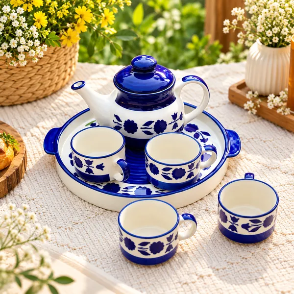 Ceramic_Floral_Blue_White_Teapot_Cup_Serving_Tray_Tea_Set