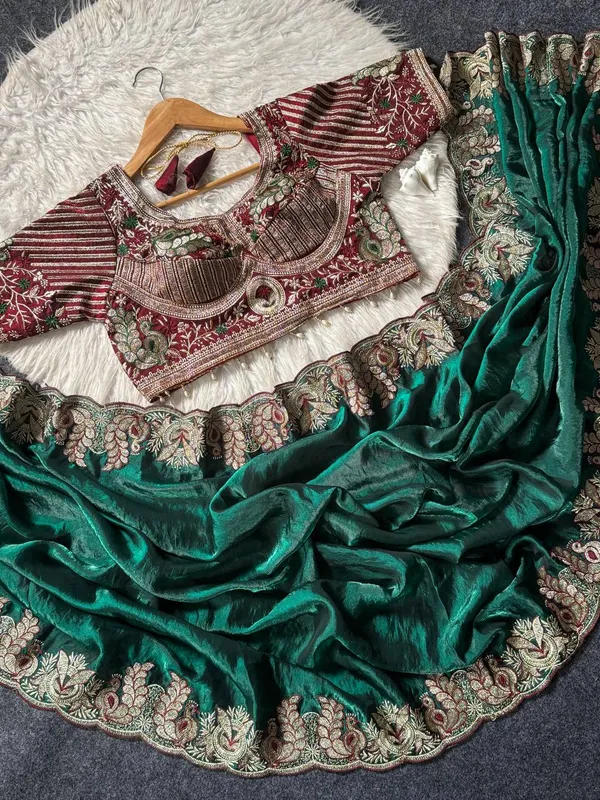 Green_Satin_Silk_Embroidered_Saree_For_Women