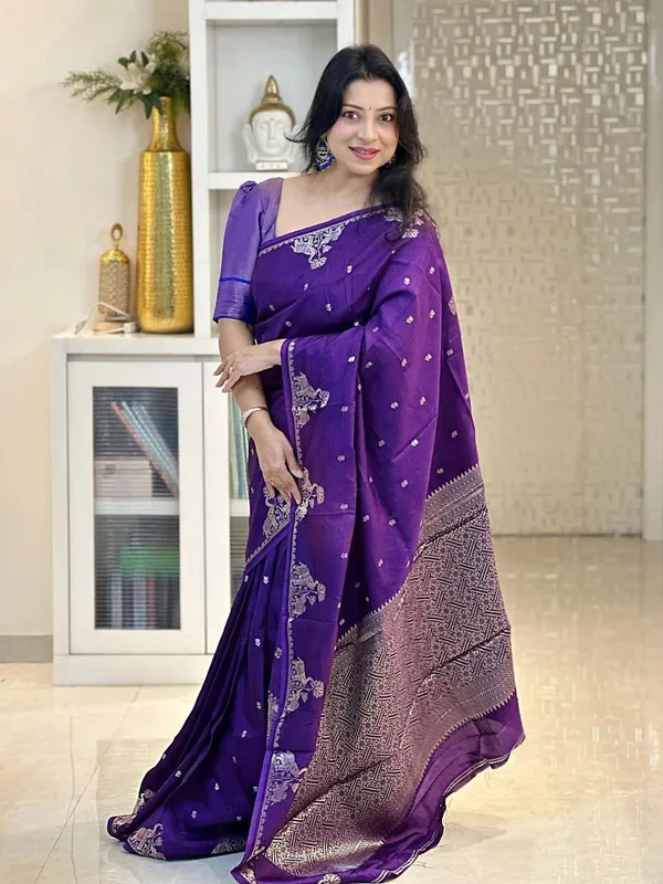 Purple_Lichi_Silk_Floral_Woven_Saree_For_Women