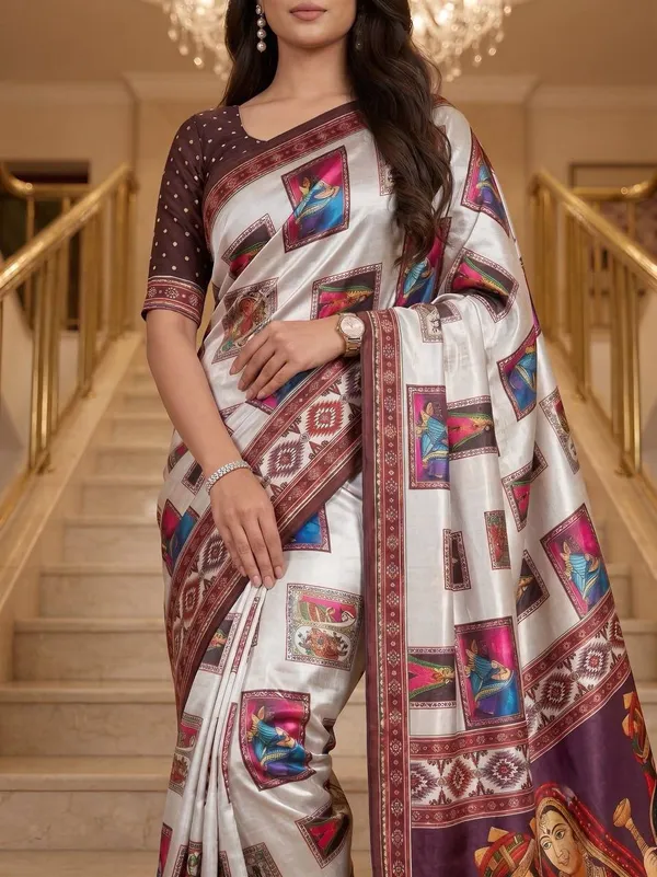 White_Crepe_Silk_Printed_Saree_For_Women