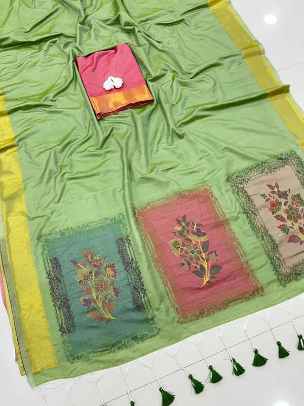 Green_Cotton_Printed_Saree_For_Women