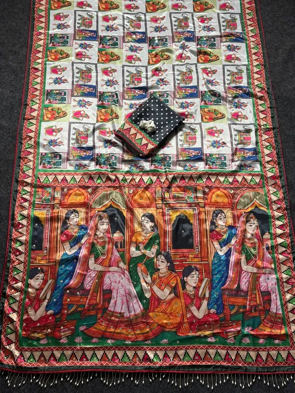 Cream_Multicolor_Modal_Crepe_Silk_Printed_Saree_For_Women