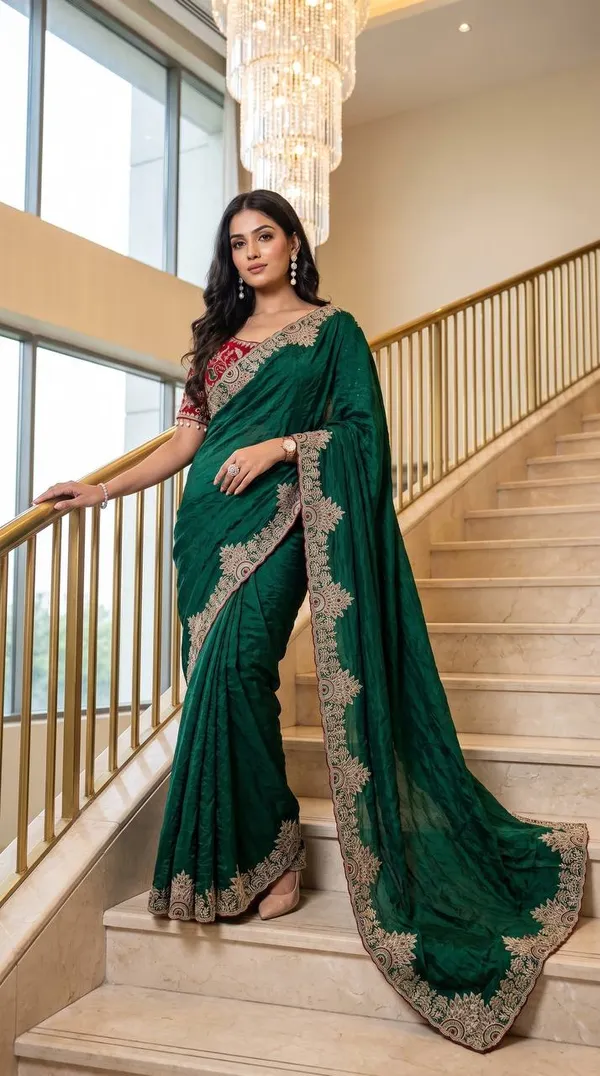 Green_Satin_Silk_Embroidered_Saree_For_Women