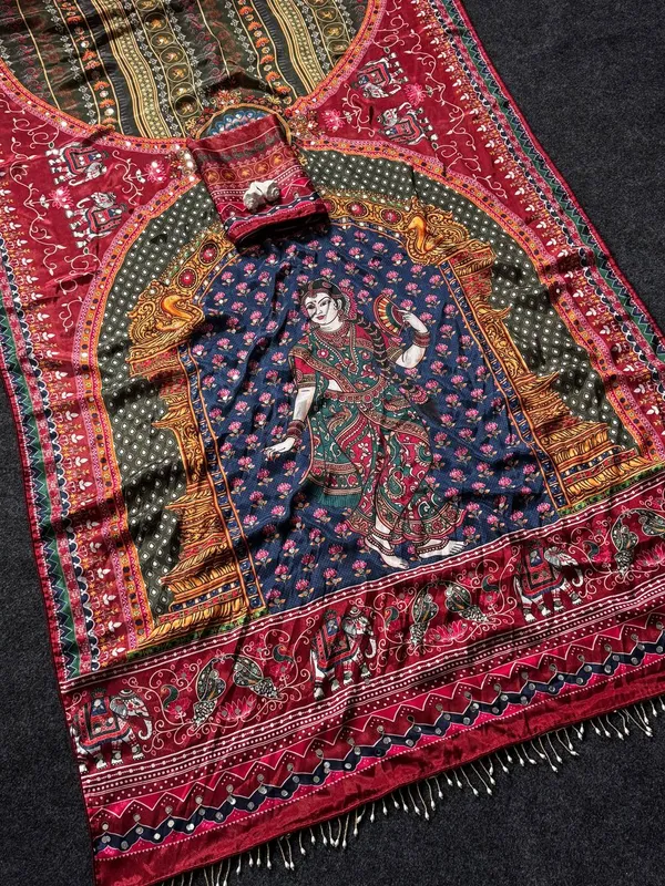 Maroon_Modal_Satin_Silk_Printed_Saree_For_Women