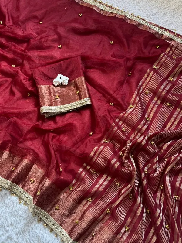 Maroon_Tissue_Silk_Woven_Saree_For_Women