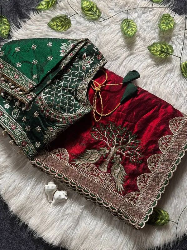 Maroon_Satin_Silk_Embroidered_Saree_For_Women