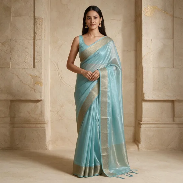 Aqua_Space_Silk_Zari_Border_Saree_For_Women