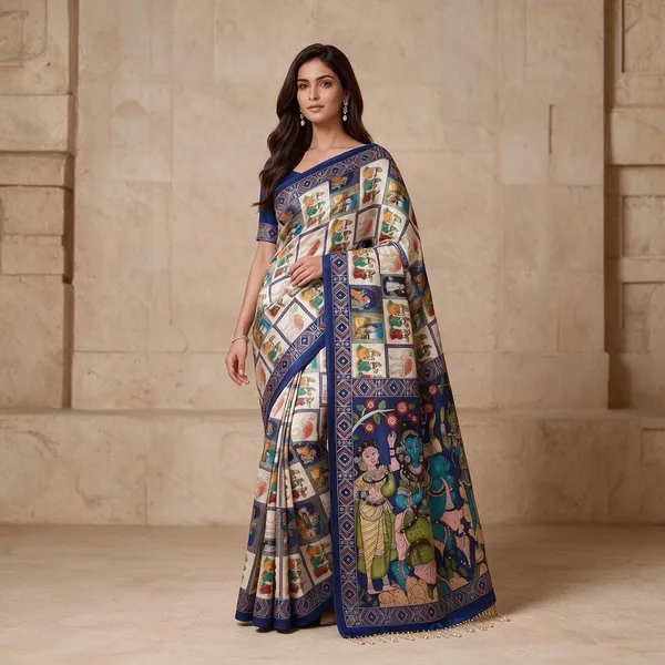 Blue_Crepe_Silk_Printed_Saree_For_Women