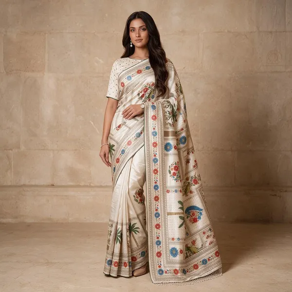 Cream_Crepe_Silk_Floral_Printed_Saree_For_Women