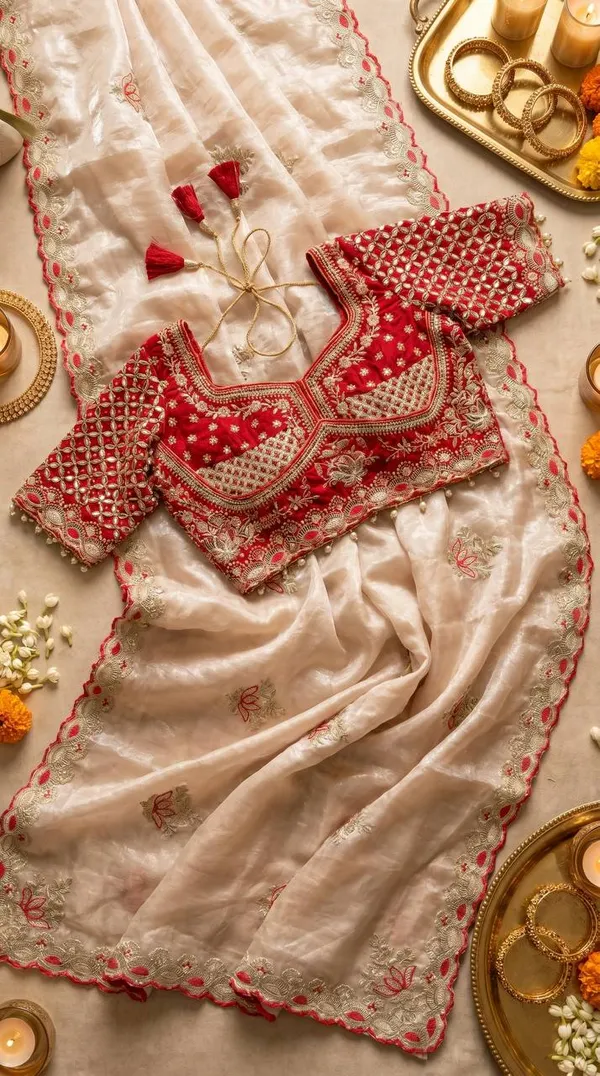 Peach_Satin_Silk_Embroidered_Saree_For_Women