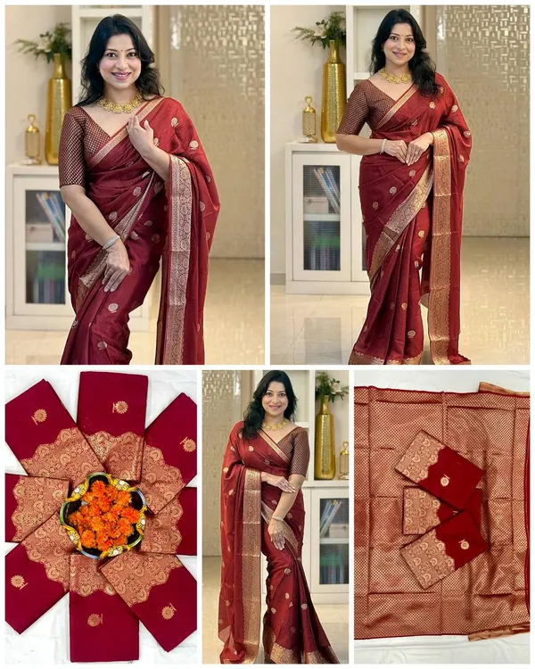 Maroon_Lichi_Silk_Woven_Saree_For_Women