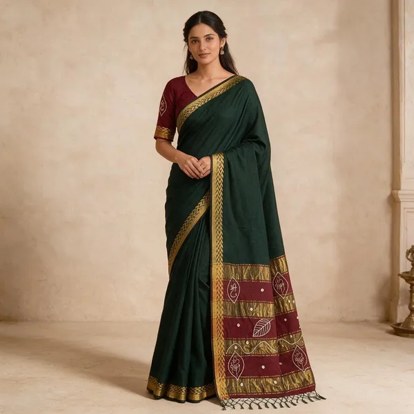 Green_Cotton_Silk_Traditional_Printed_Saree_For_Women