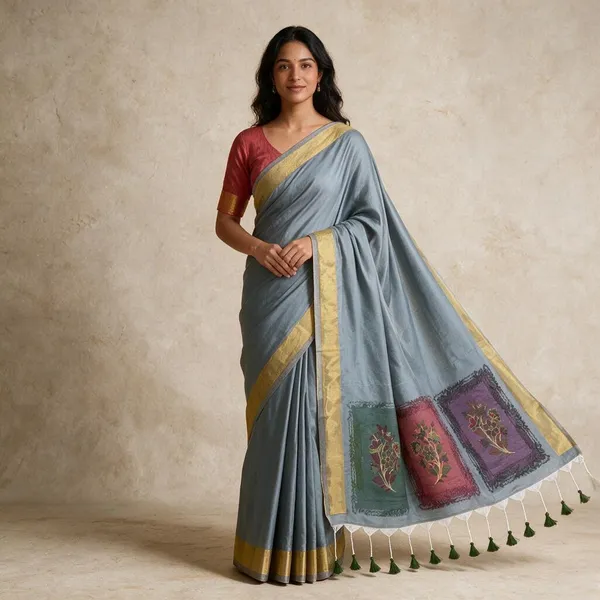 Grey_Cotton_Floral_Printed_Saree_For_Women
