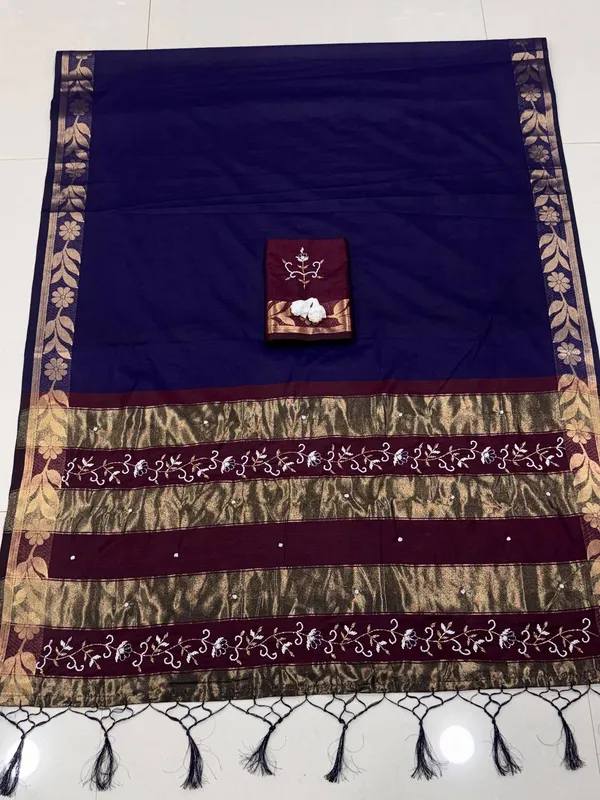 Purple_Cotton_Silk_Printed_Saree_For_Women