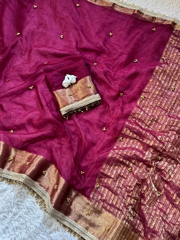 Deep_Magenta_Soft_Tissue_Silk_Saree_For_Women