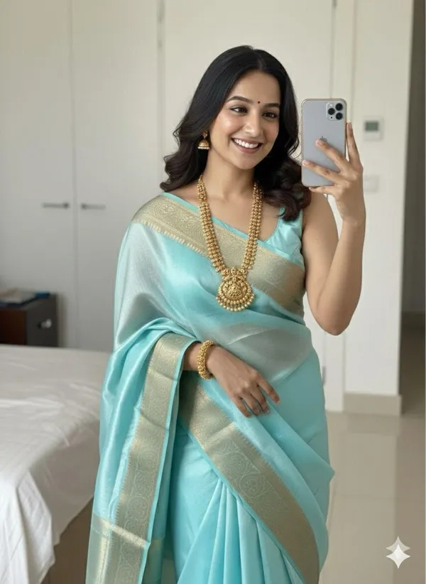 Aqua_Space_Silk_Zari_Border_Saree_For_Women
