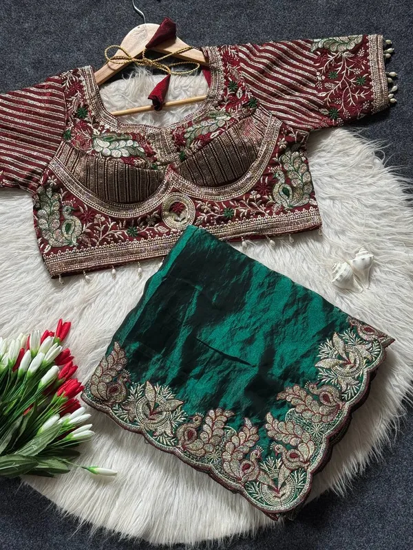 Green_Satin_Silk_Embroidered_Saree_For_Women