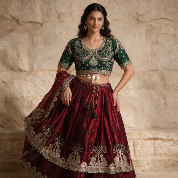 Maroon_Satin_Silk_Embroidered_Saree_For_Women