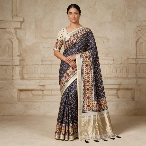 Multicolor_Zari_Weaving_Silk_Woven_Saree_For_Women