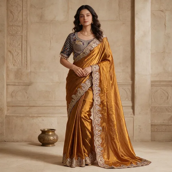 Mustard_Satin_Silk_Embroidered_Saree_For_Women