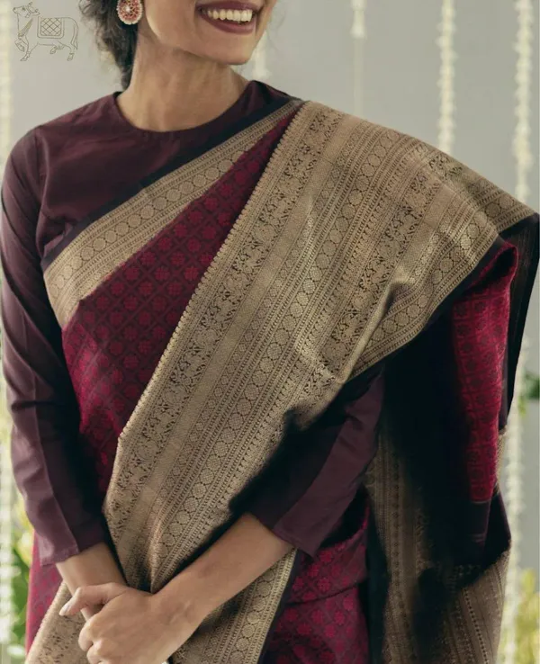 Maroon_Silk_Woven_Saree_For_Women