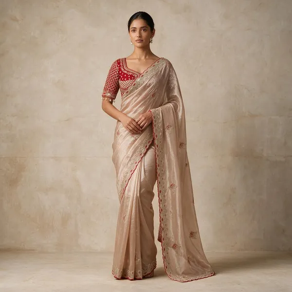 Peach_Satin_Silk_Embroidered_Saree_For_Women