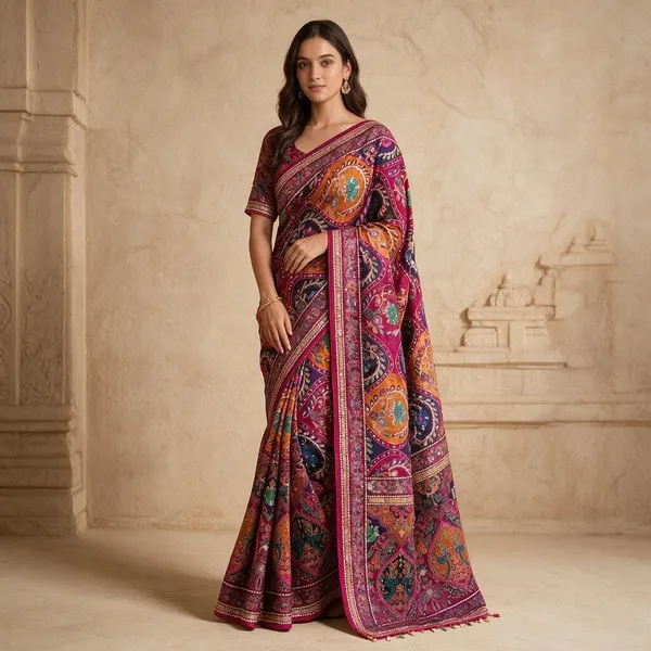 Pink_Crepe_Silk_Embellished_Saree_For_Women
