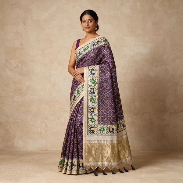 Purple_Zari_Weaving_Silk_Printed_Saree_For_Women