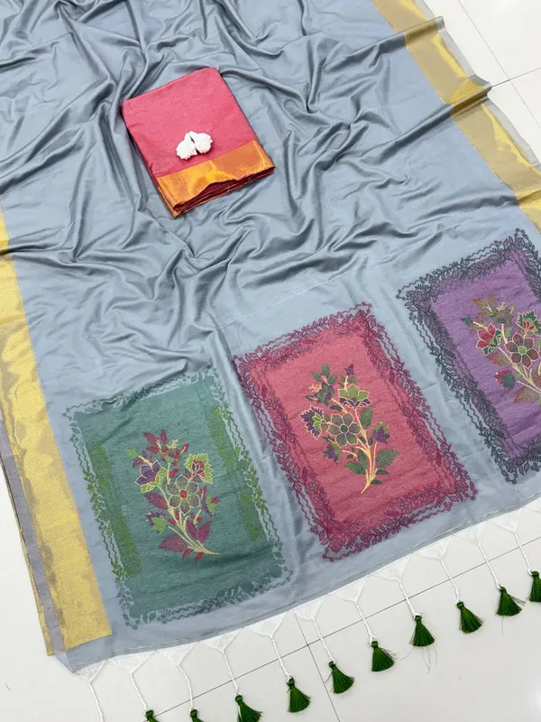 Grey_Cotton_Floral_Printed_Saree_For_Women