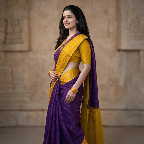 Yellow_Lichi_Silk_Woven_Saree_For_Women